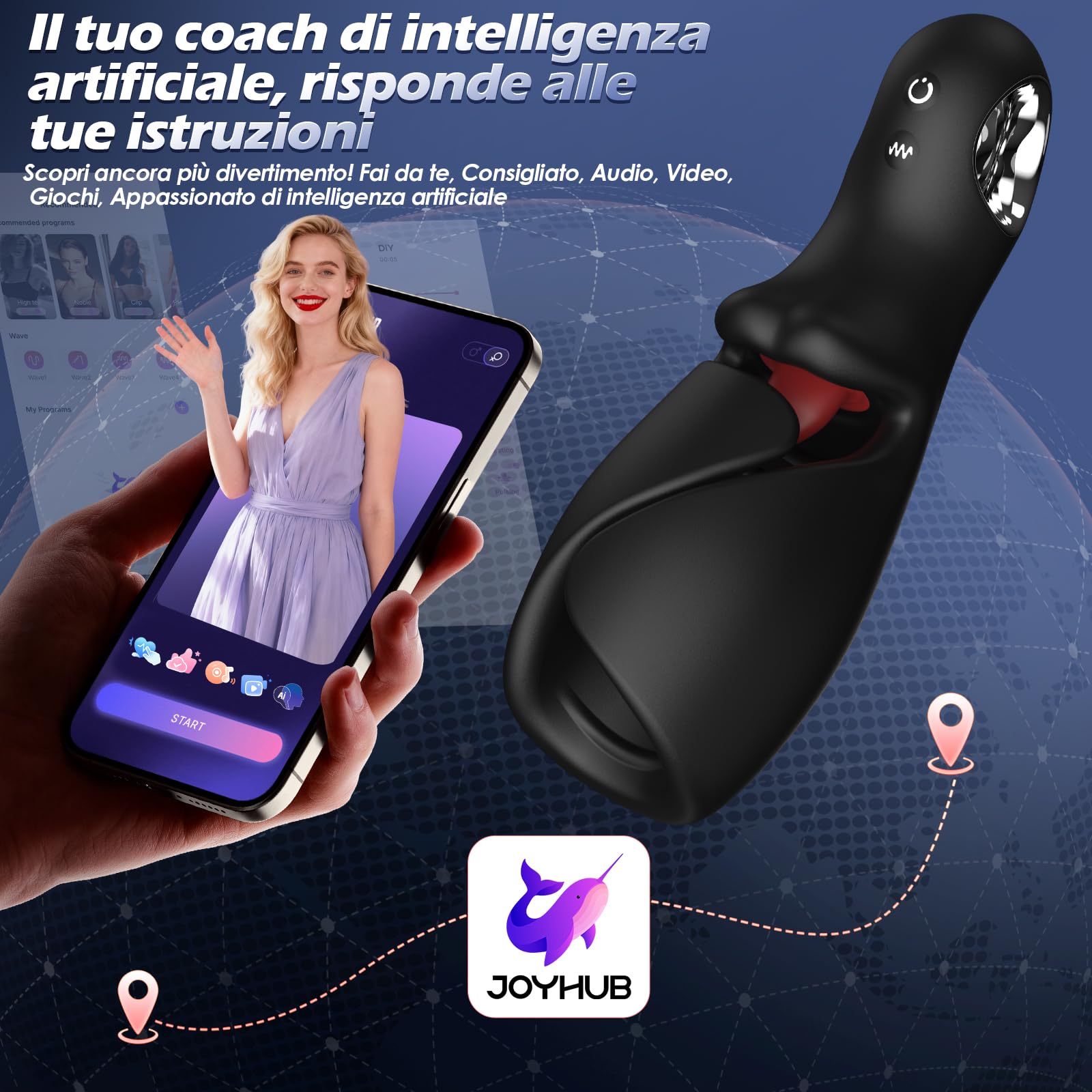 Giocattoli erotici per uomini - Vibratore: masturbatore dal design aperto, dotato di 10 modalità di stimolazione e vibrazione, masturbatore realistico in silicone per uomini controllabile tramite app