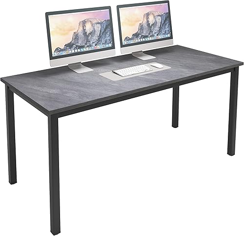 Miniatura 48 de DlandHome Escritorio pequeño para computadora de 31.5 pulgadas, mesa de escritura para espacios pequeños, mesa de estudio, escritorio para Nogal