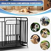 Vista 2 de Jaula para perros extra grande de 42 pulgadas, puerta doble indestructible, resistente, a prueba de escapes, fácil de limpiar, para perros