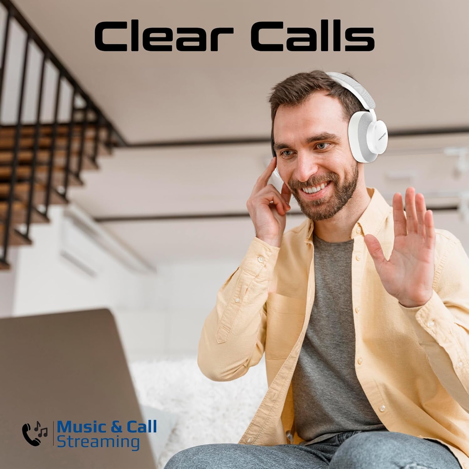 بروميت سماعات ستيريو لاسلكية بصوت عالي، وقت تشغيل 12 ساعة مع ب... - view 4