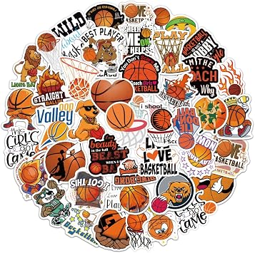 Basketball Stickers, Set of 100, Water-Resistant Stickers, Suitable for Suitcases, Motorcycles, Helmets, and More
