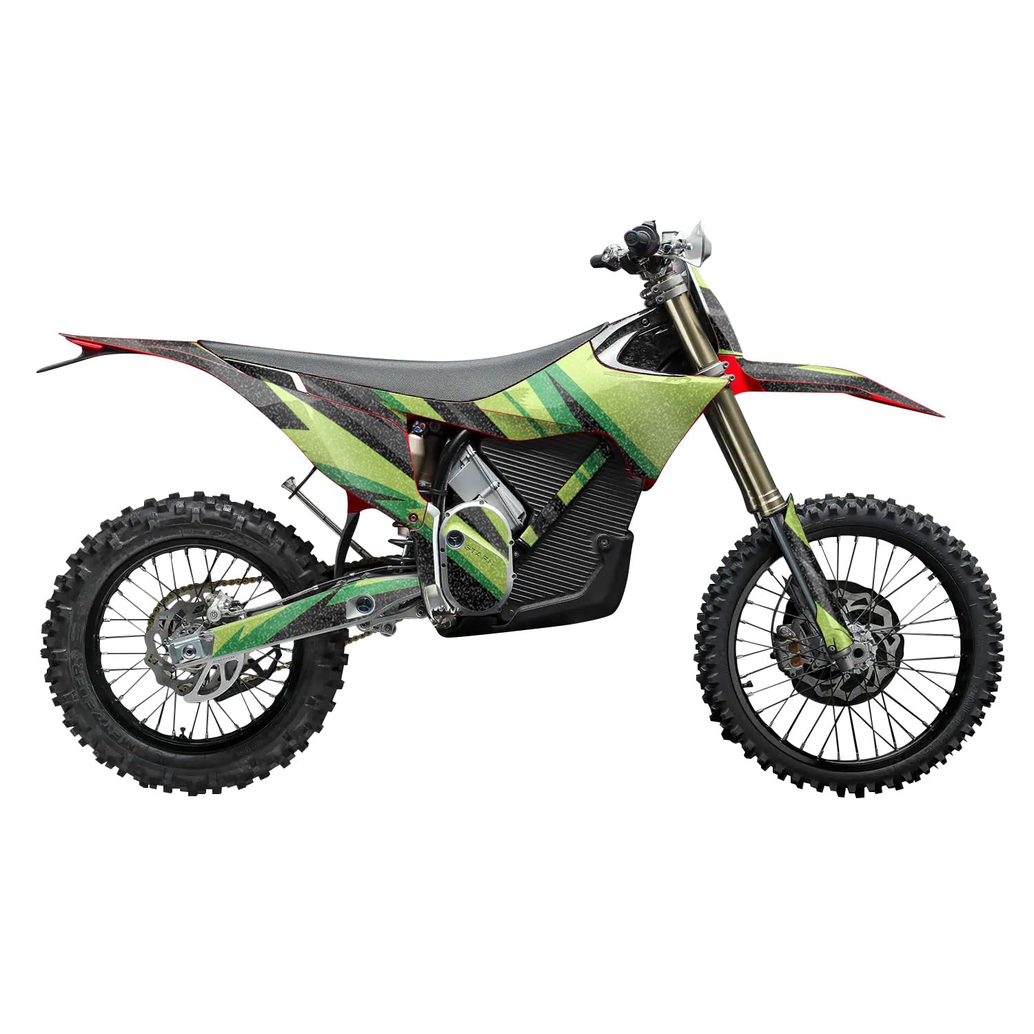 Glossy Glitter Stark Varg MX 2023-2025 Graphics Kit Wrap - Tribe Arc Green - Varg MX Skin - Premium 3M Vinyl Protective Wrap Decal Cover - Easy to Apply | Crafted in The USA by MightySkins