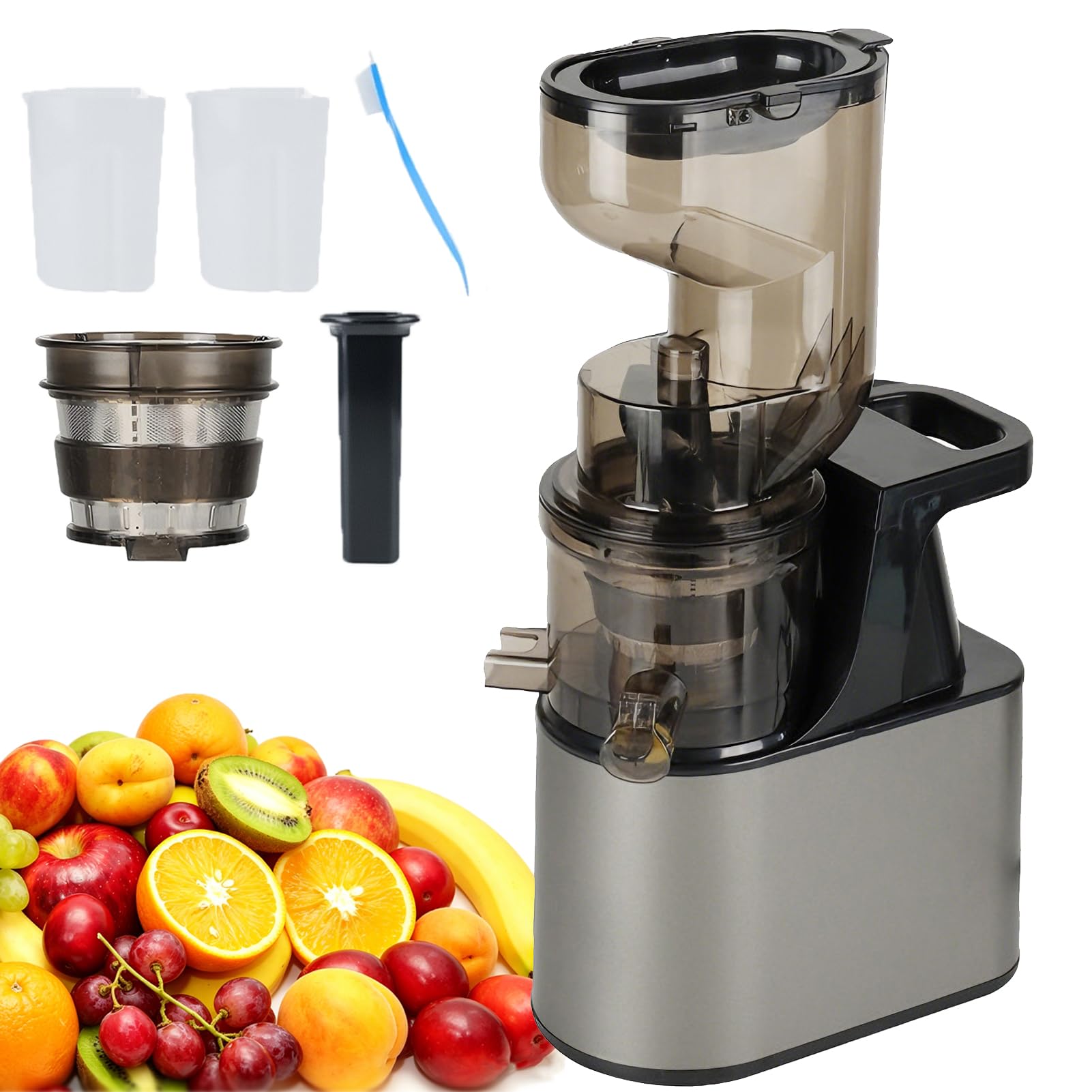 ジューサー 大容量 スロー 一度投入 取り付け簡単 コールドプレスジューサー Amazon.co.jp: 300W コールドプレス ジューサー スローマスティケー