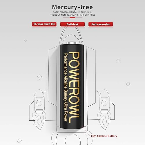 Miniatura 3 de POWEROWL Pilas alcalinas AA AAA de alta capacidad, combo de 16 unidades y baterías CR2450 de litio de 3 V, 15 unidades