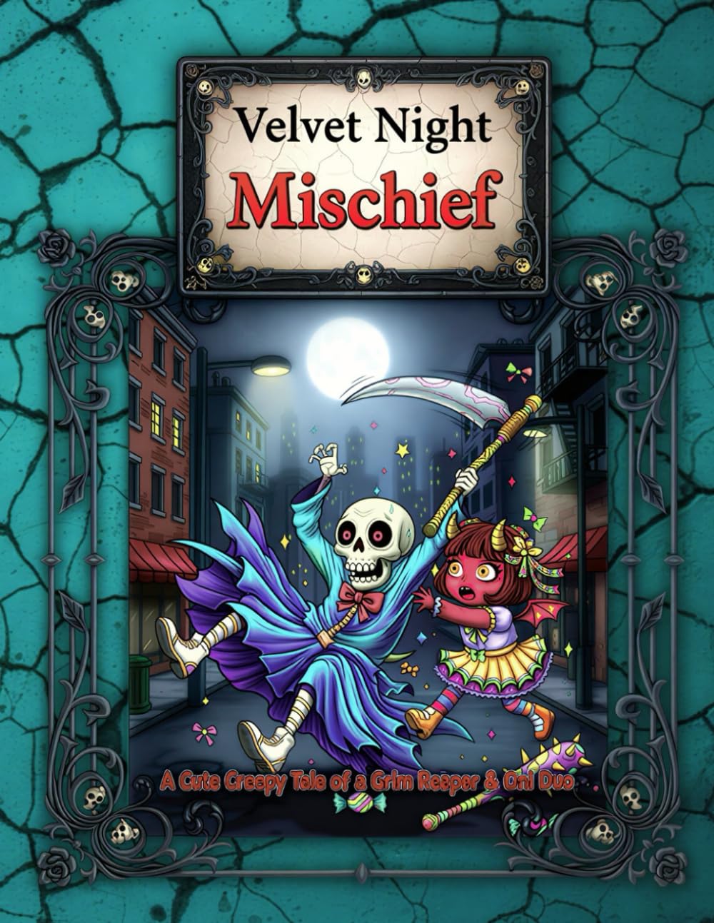 Velvet Night Mischief: A Cute Creepy Tale of a Grim Reaper & Oni Duo