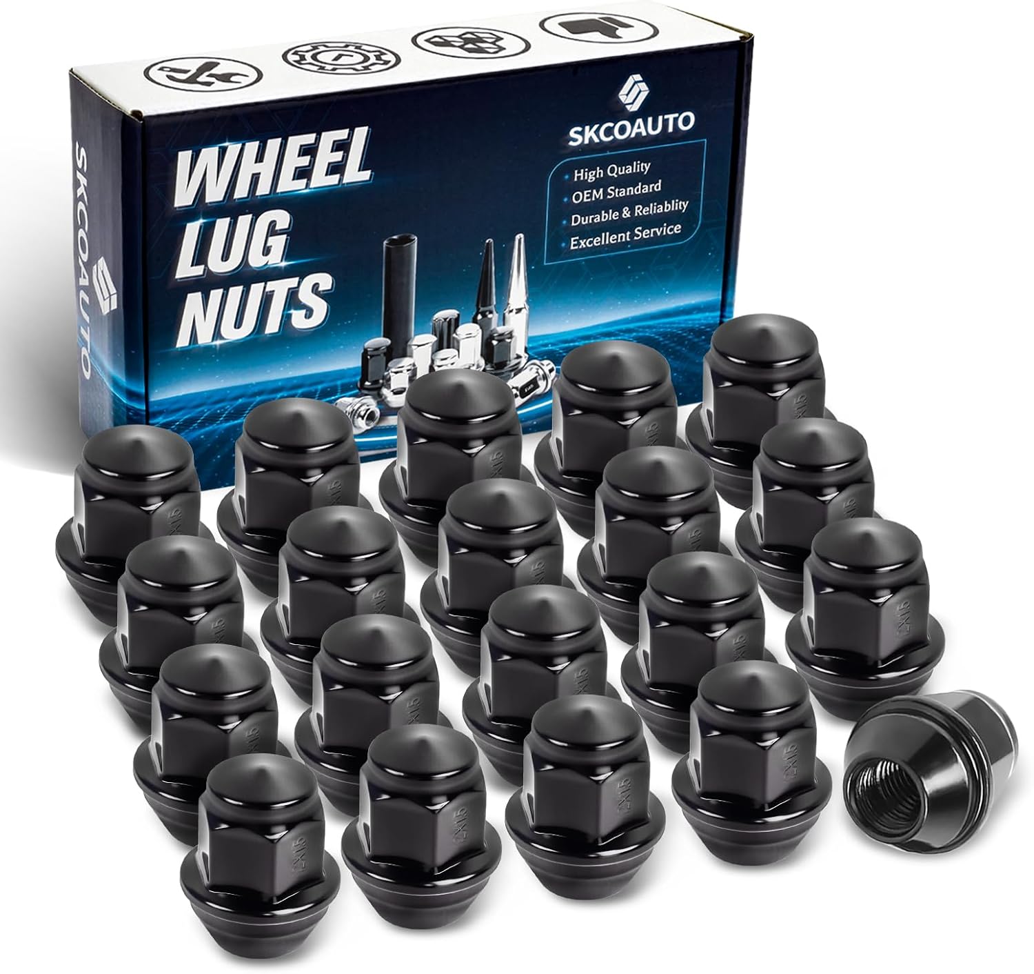 M12x1.5 Lug Nuts OEM Factory Wheel Lug Nuts for Tacoma 4 Runner FJ Cruiser Matrix GX460/ GX470/ SR5 Pre-Runner TRD Off-Road Limited Set of 24 Mag