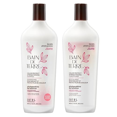 Miniatura 8 de Bain de Terre Strengthening Shampoo  Keratin Phyto-Protein  Strengthens Weak & Fragile Hair  Argan & Monoi Oils  Paraben Free  Color-Safe