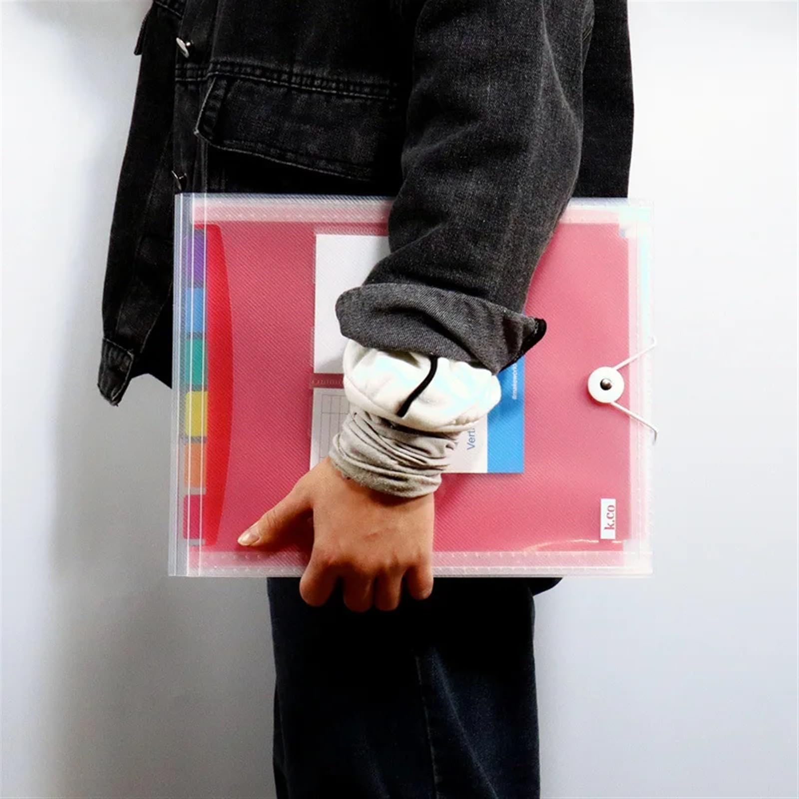 Portadocumenti a fisarmonica in plastica, Organizer multitasche for fisarmonica in plastica A4 trasparente 31,5x25,8 cm