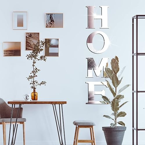 Miniatura 4 de Letras 3D para el hogar, decoración de pared, espejo acrílico, calcomanías de pared para sala de estar, letras de amor y corazones en forma de