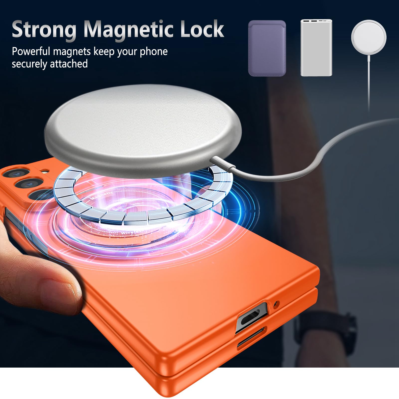 Custodia protettiva girevole pieghevole a 360 gradi per Samsung Galaxy Z Fold 6 5G, custodia protettiva rigida in policarbonato resistente agli urti e alle cadute, antiurto per Samsung Z