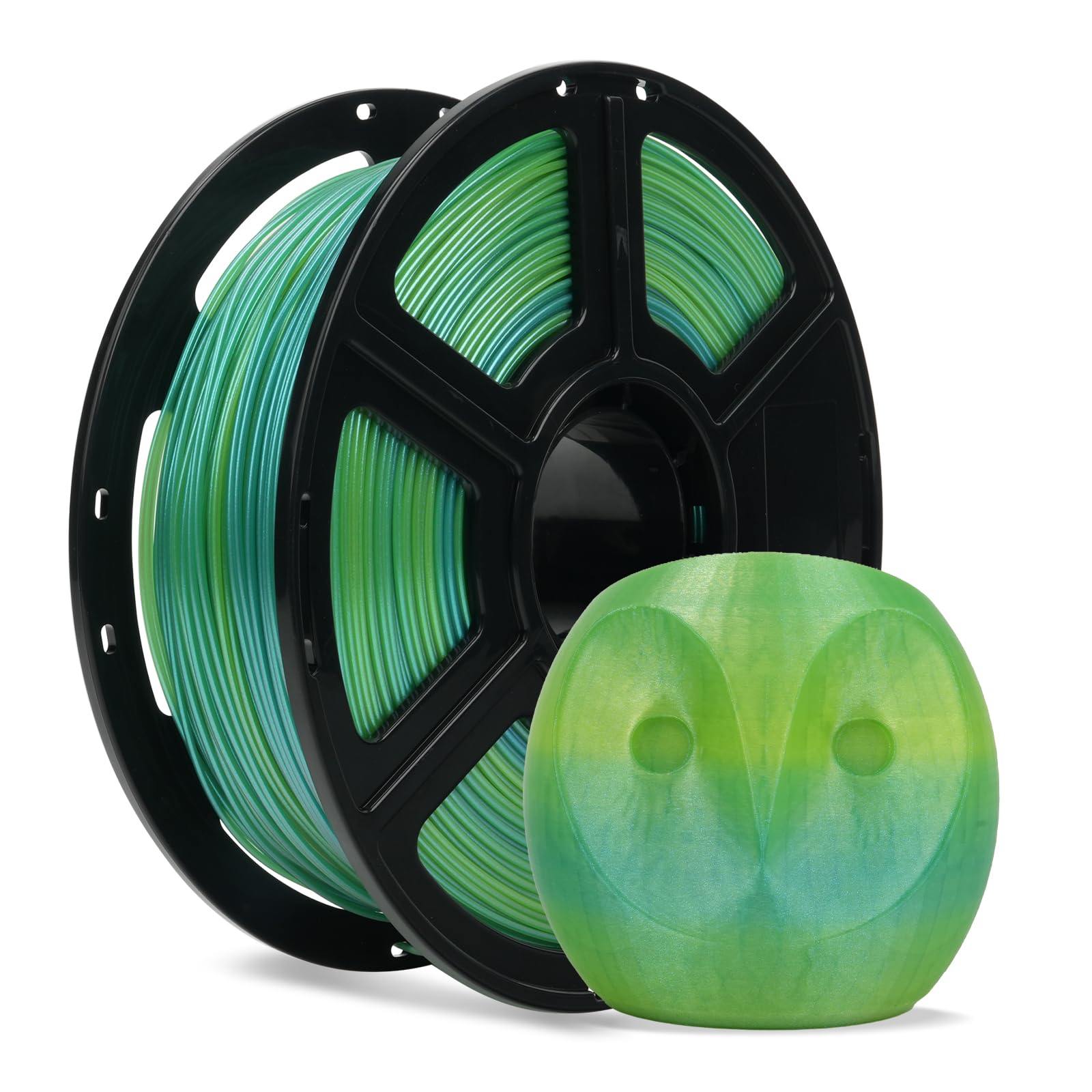 FLASHFORGE Filamento PLA ad alta velocità 1,75 mm, 500 mm/s di stampa ad alta velocità, filamento per stampante 3D rapida resistente e ad alto flusso, 1 kg (multicolore sfumato, giallo e verde)
