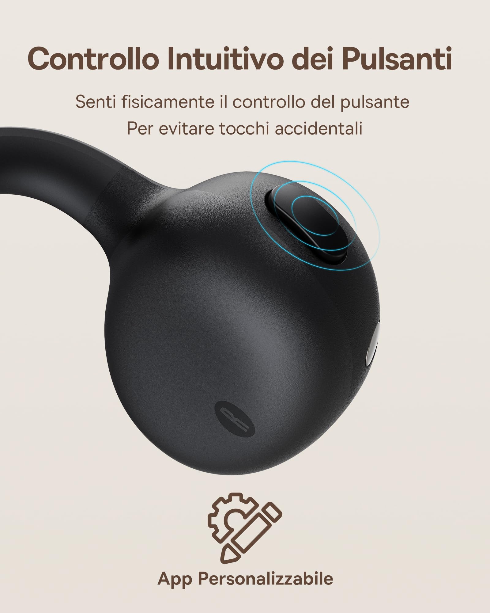 Baseus MC1 Cuffie Aperte, Auricolari a Clip con Suono Impressionante, Potenziamento dei Bassi Adattivo, Bluetooth 5.4, Riduzione del Rumore in Chiamata, IP57, Autonomia di 40 ore, Auricolari di 5,2 g