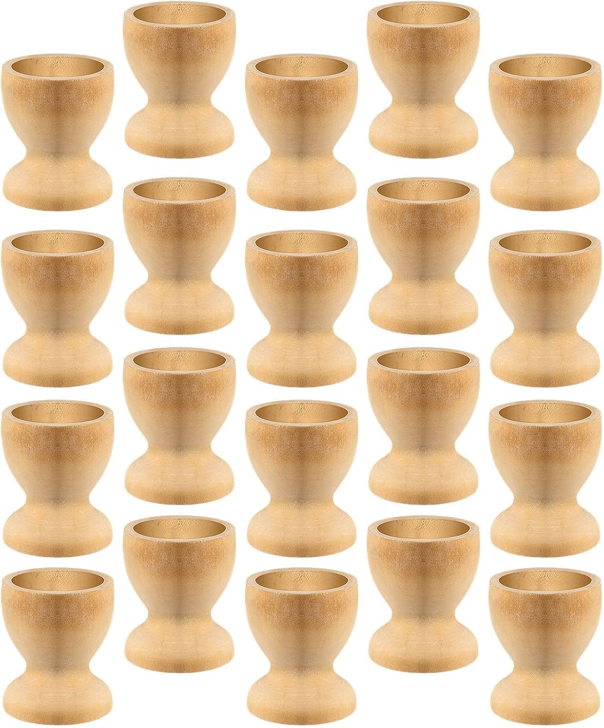 Unfinished Wooden Egg Cup Holder for DIY Painting 25pcs