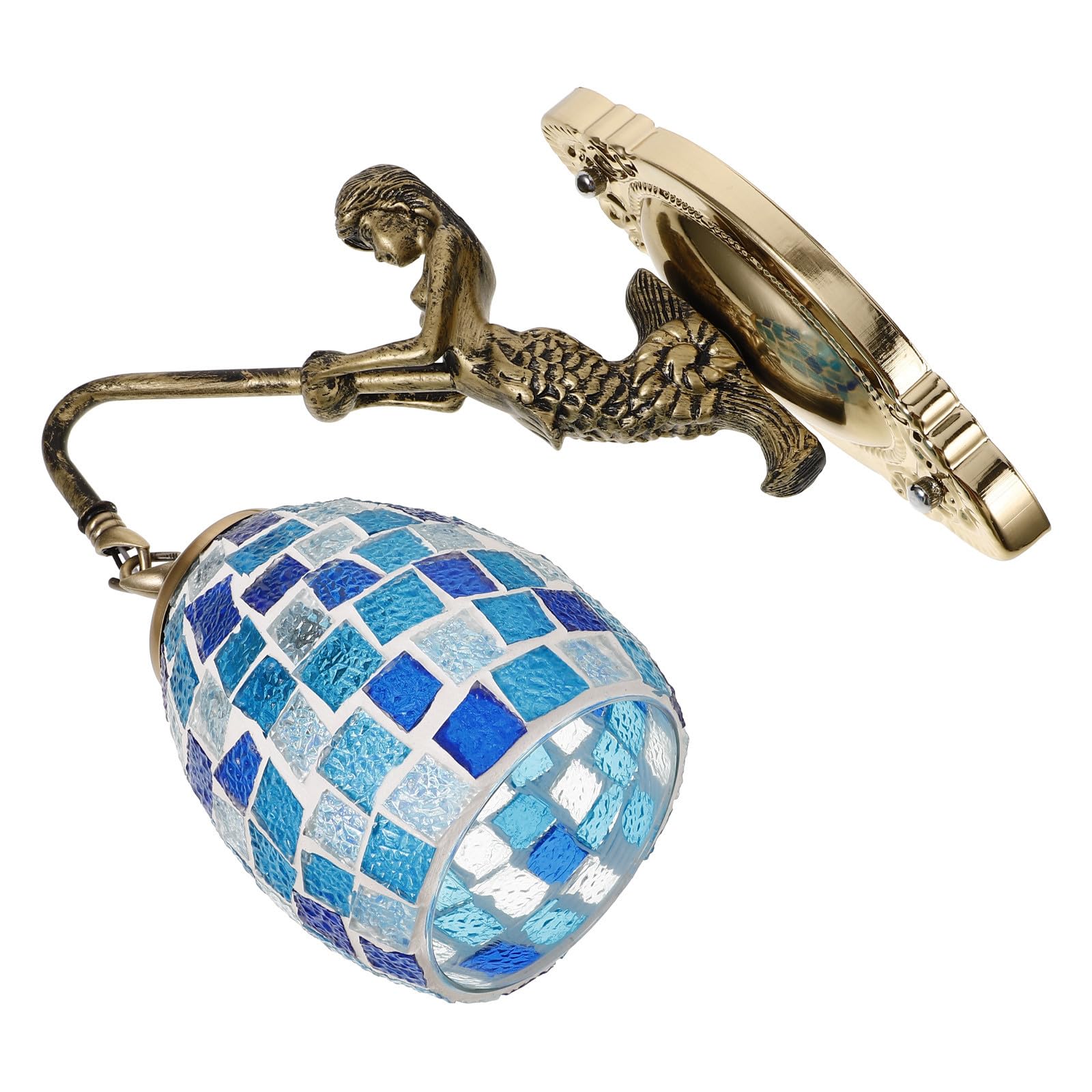 HOMSFOU Aplique de Pared Sirena de Cristal Vintage, 220v E26/e27