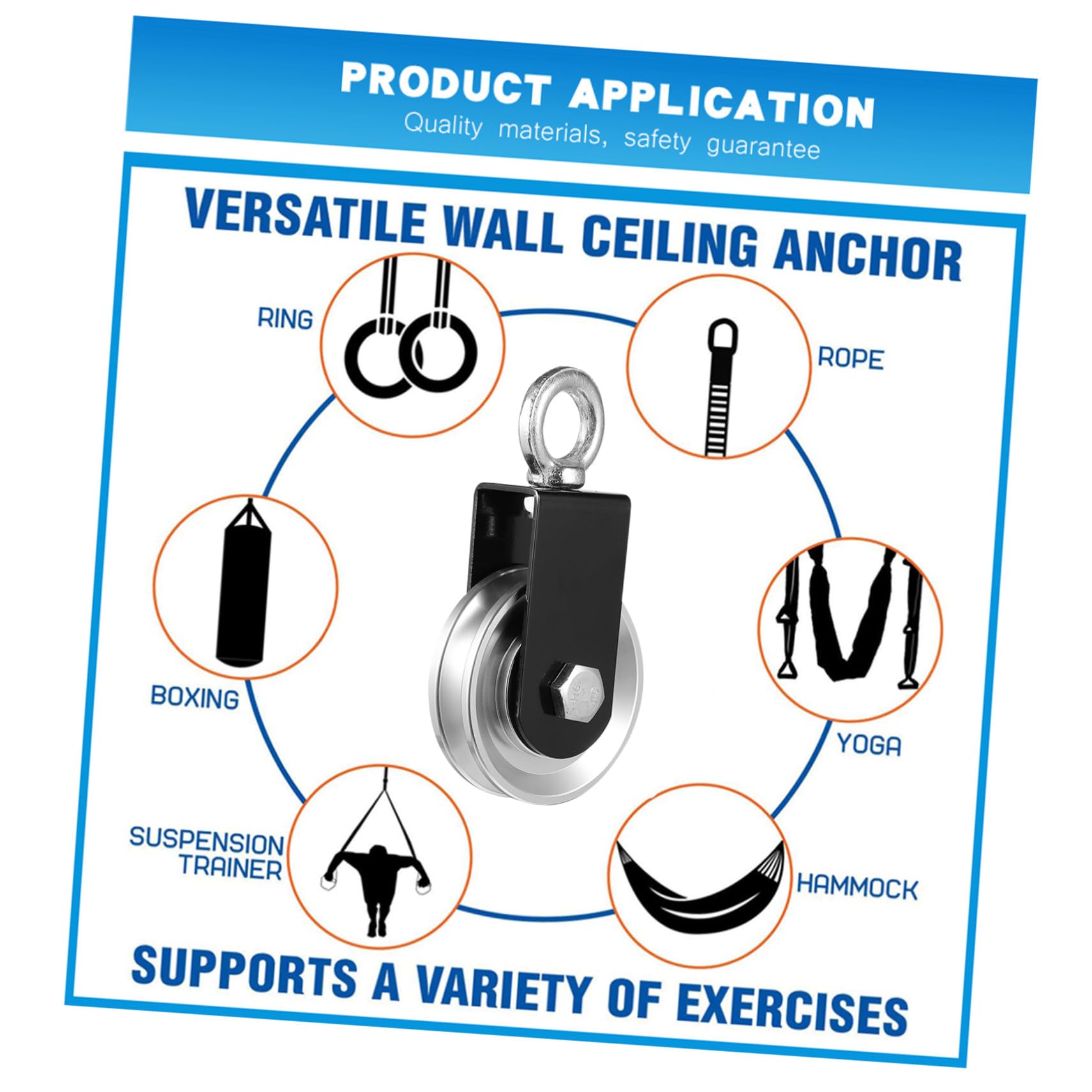 Alipis Puleggia Sollevamento in Alluminio Antiruggine per Accessori Allenamento Ruota Silenziosa per Attrezzatura Palestra Indoor e Outdoor Supporto per Cavo Fitness e Sollevamento