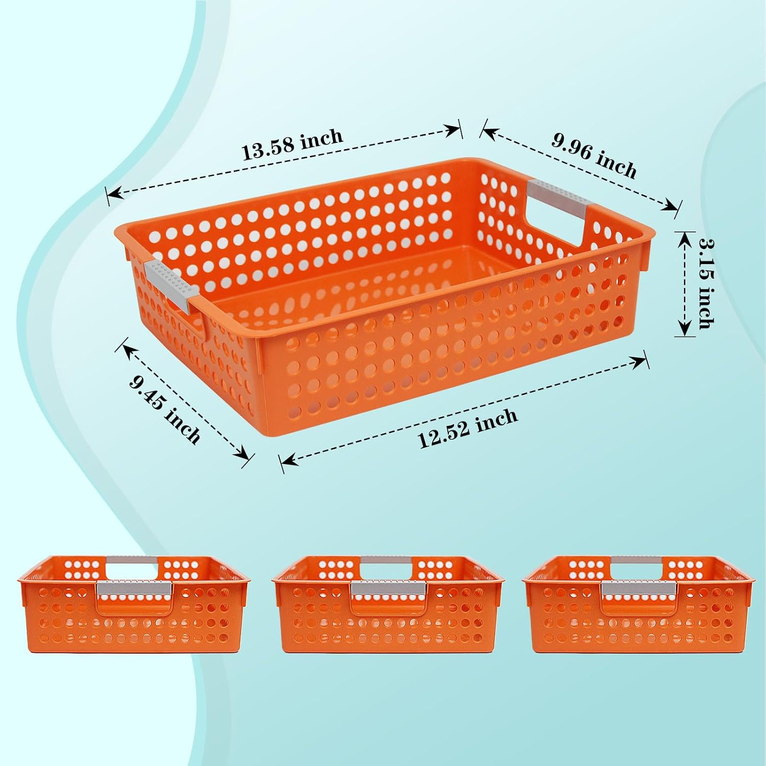 Soddeph A4 Paper Trays for Classroom with Grip Handles,Book Baskets for Library, Drawers, Office, Home,Desk,Turn in Trays Classroom Plastic Storage Baskets