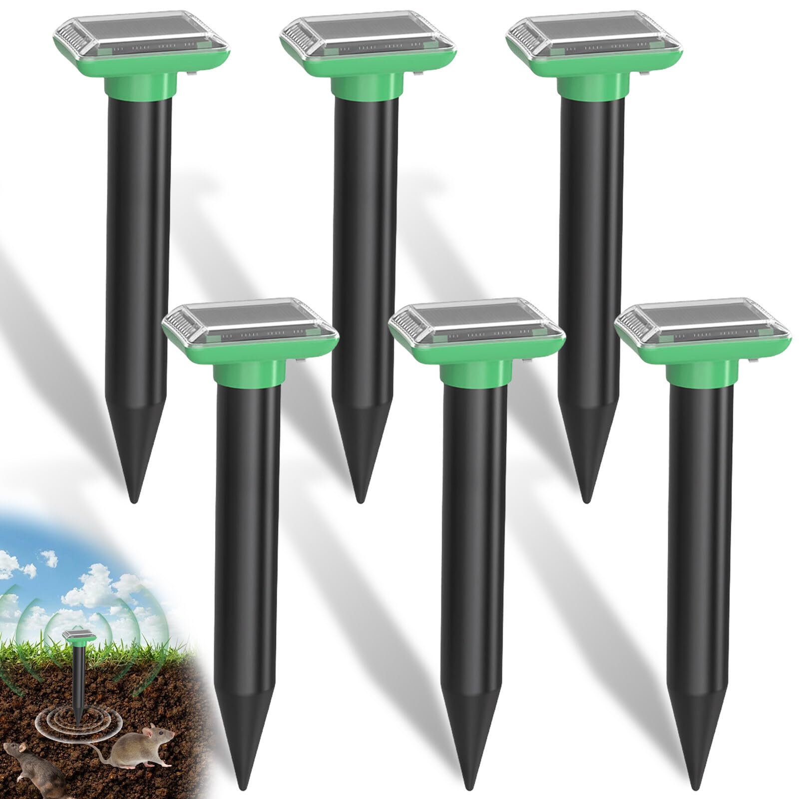 2 Stück Ultraschall Maulwurfvertreiber – Solarbetrieben, Wasserdicht IP65, Für Rasen & Garten | Bis 700 M² Reichweite
