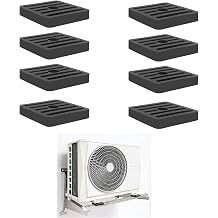 8Pcs Mini Split Anti Vibration Rubber Pads - Small Split Wall Mounting Bracket Isolation Mat for Air Conditioner Condenser Heat Pump System Outdoor Condenser Unit A/C HVAC, 1.85" x 1.85" x 0.31"