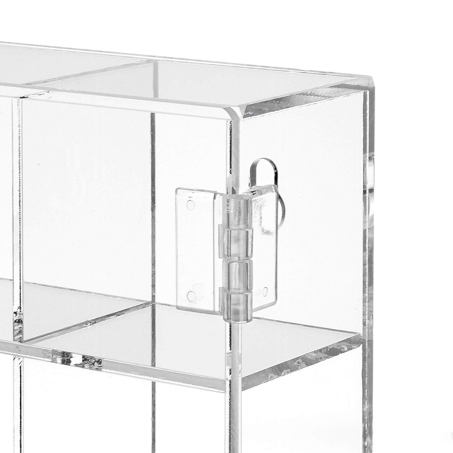 Ikee Design Acrylic Collection Vitrine mit 25 Fächern, mit Magnettür, Wandmontage, Aufbewahrungsregal für kleine Pop-Figuren, Puppen und Edelsteine, Fach: 5,7 x 4,6 x 5,7 cm (B x T x H)