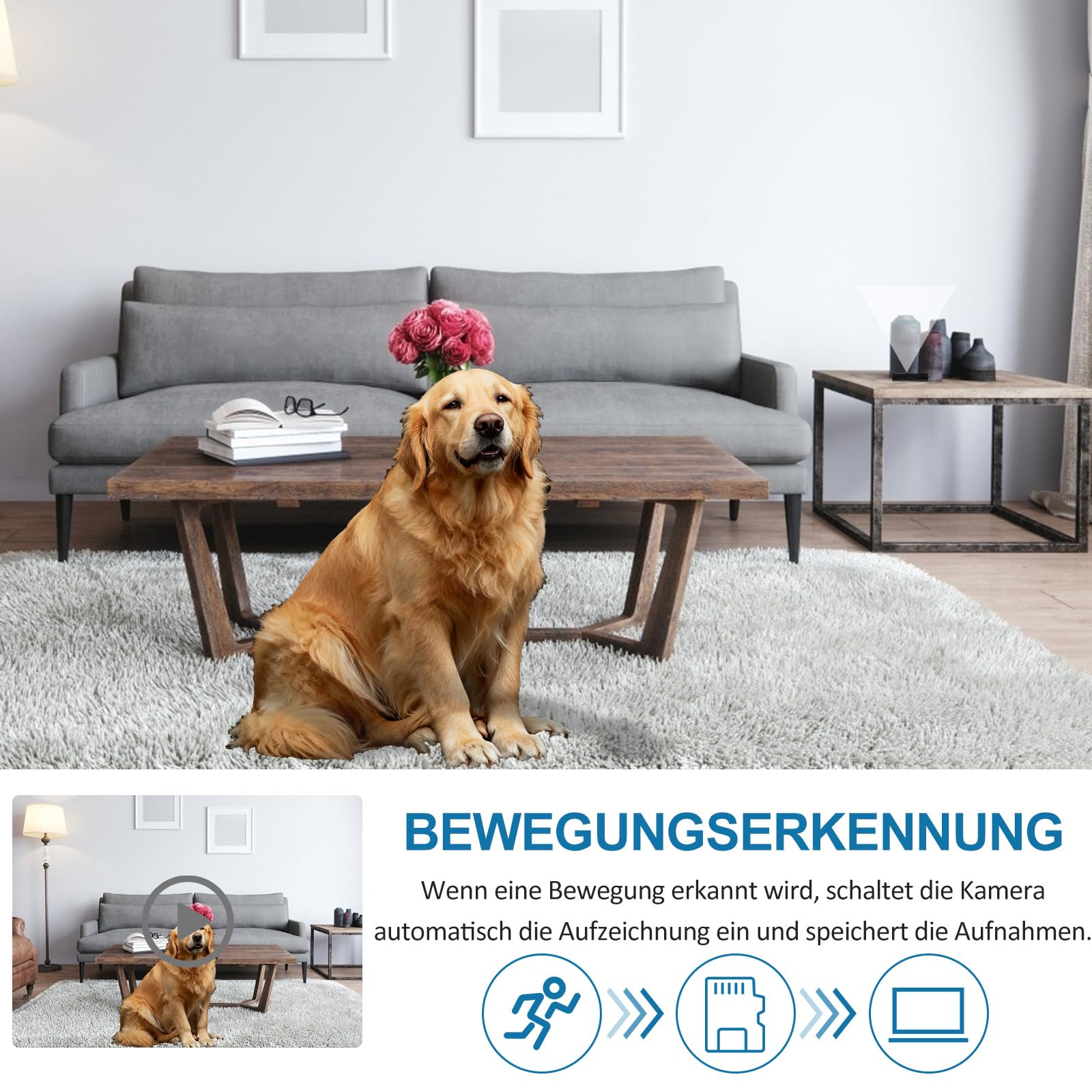 sakalaka 1080P HD Mini Überwachungskamera Videokamera für Innen und Außen