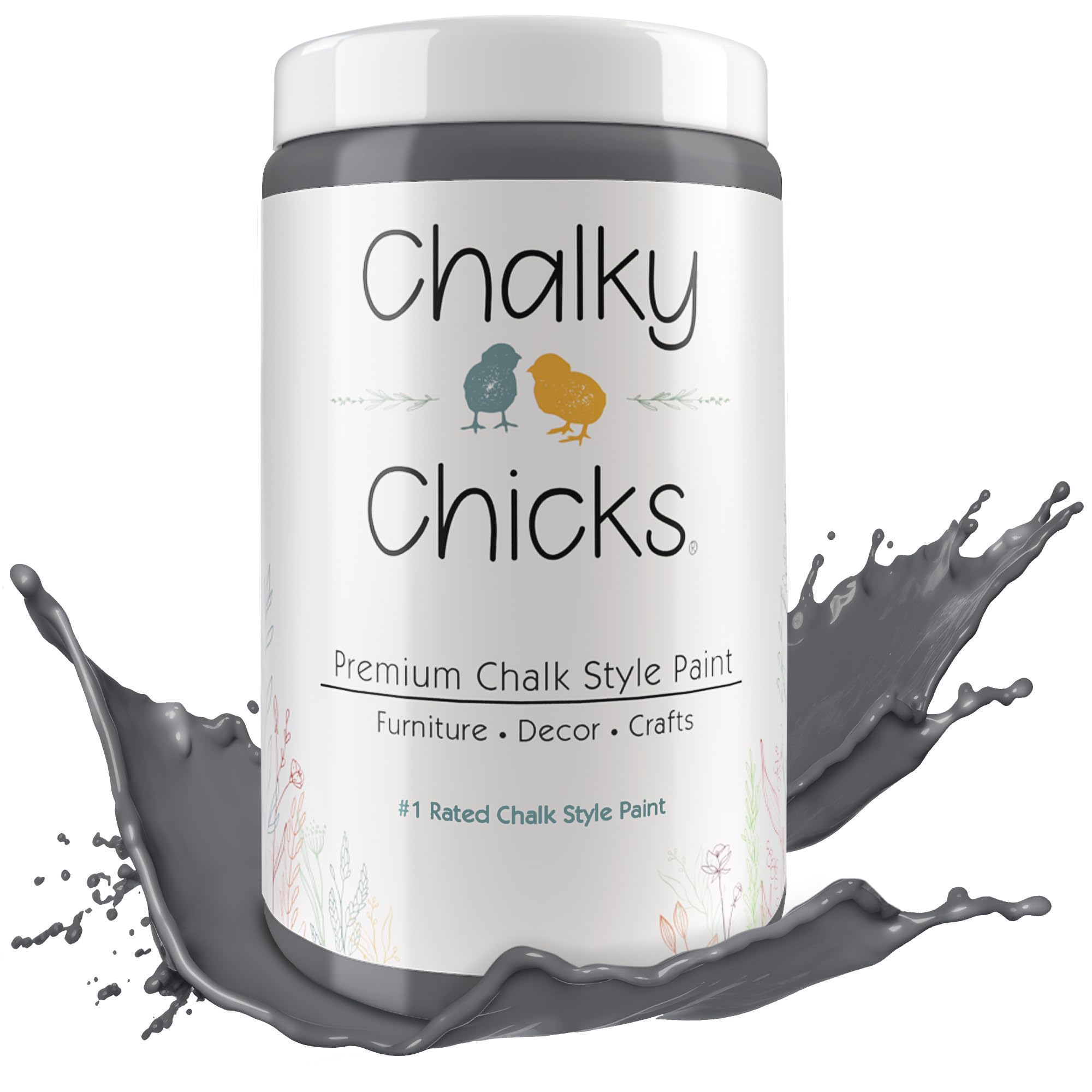 Chalky Chicks 32 Fl Oz Matte Nailed It (Blueish Gray) Chalk Paint, Furniture Paint No Sanding All in One Paints Without Sanding for Cabinet, Wood, Crafts, Chalk Board, Walls, Dresser, Kitchen