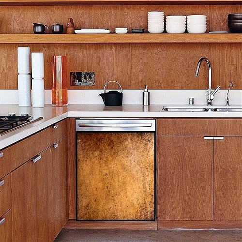 Miniatura 2 de Cubierta magnética para lavavajillas, textura de cobre desgastado, pátina, calcomanías magnéticas para refrigerador, cubierta decorativa para