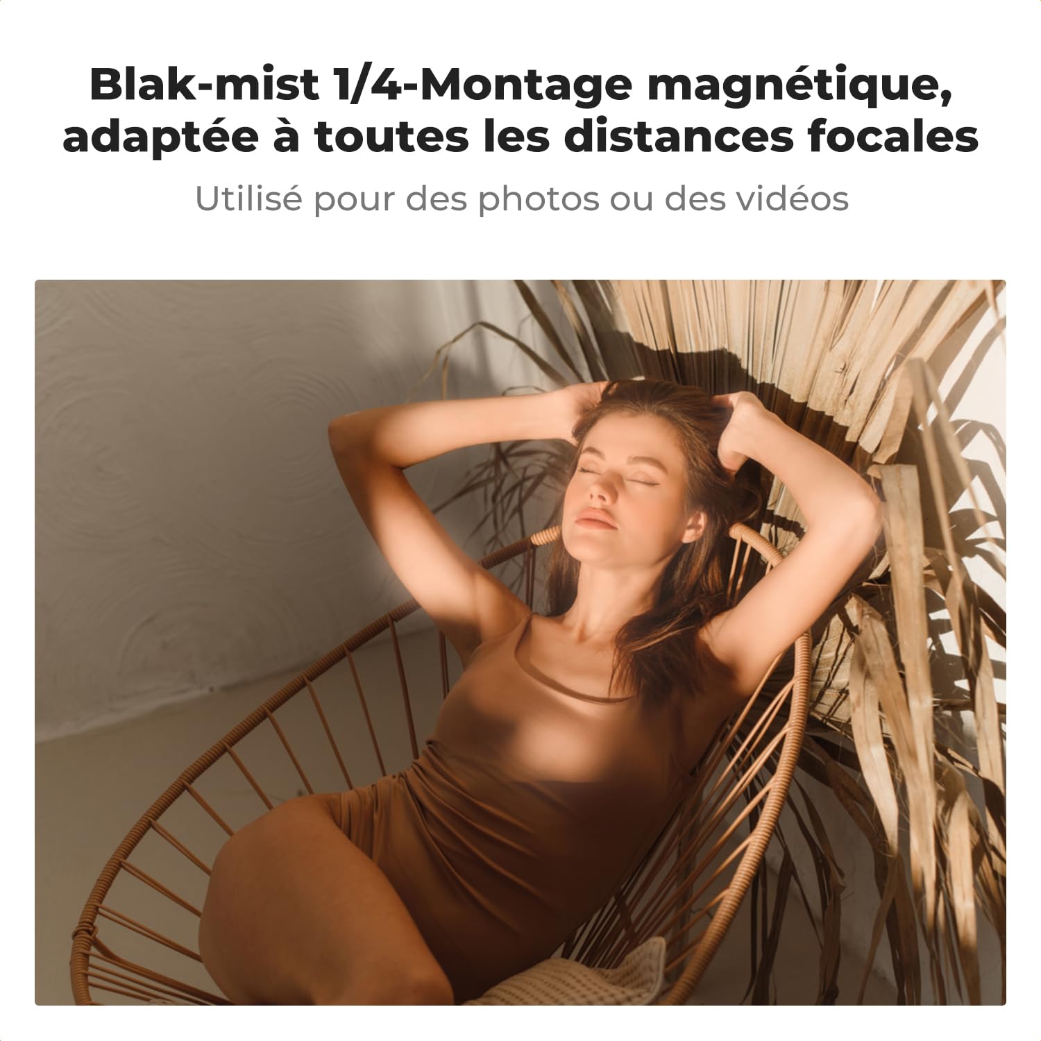 K&F CONCEPT Filtre 67mm Black Mist 1/4 Magnétique Black Diffusion Installer Rapide avec Bague Base et Bouchon Devant en métal pour Objectif Appareil Photo Numérique