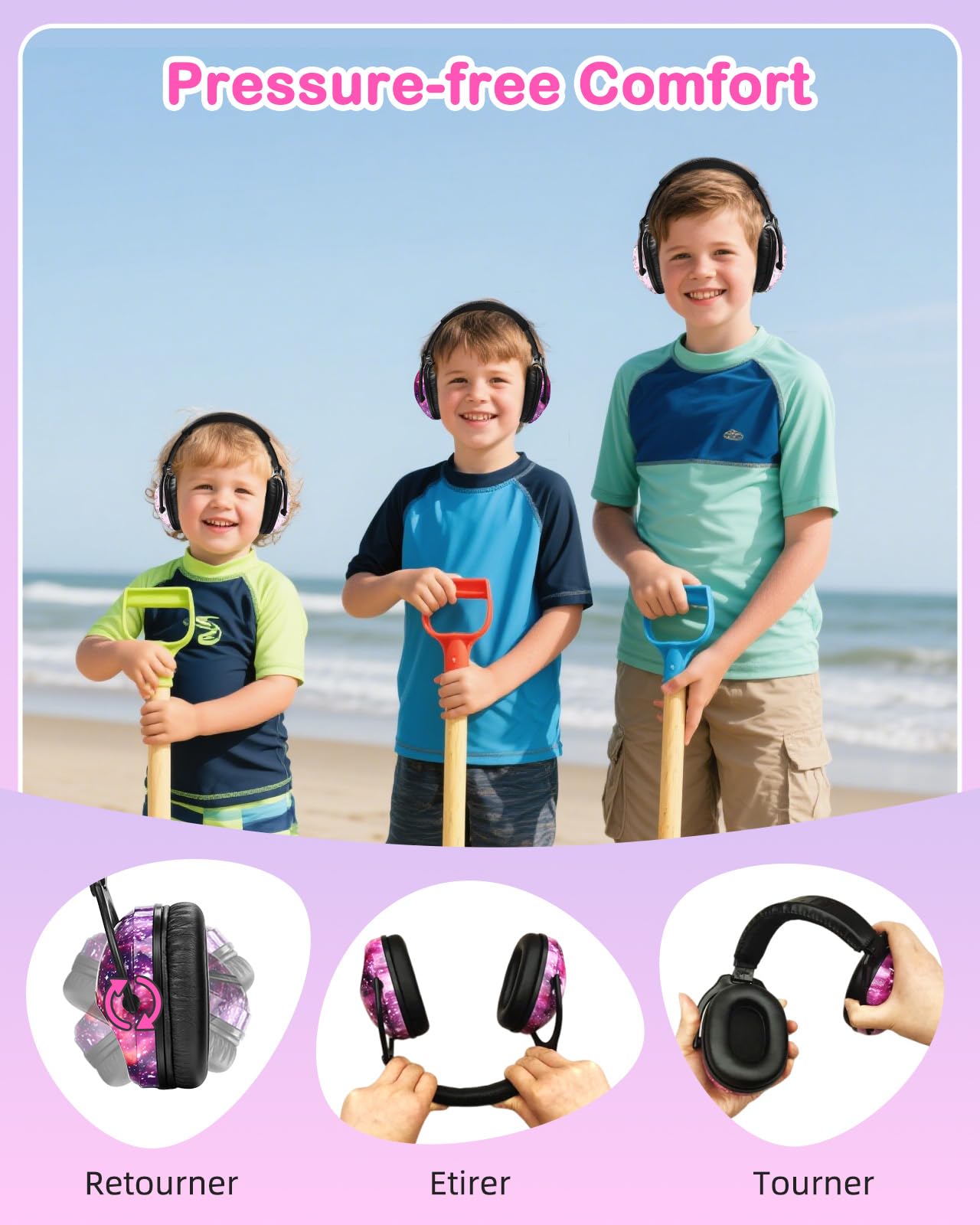 ZOHAN 030 Auriculares de protección auditiva para niños con autismo, 2 unidades, con autismo, para niños con problemas sensoriales, ideales para la escuela, fuegos artificiales, conciertos, cine