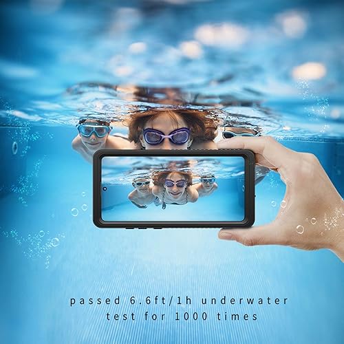 Miniatura 5 de Lanhiem Funda para Galaxy Note 20, Protector de Pantalla Integrado con Película para Huella Dactilar Funda Impermeable a Prueba de Polvo, Cubierta