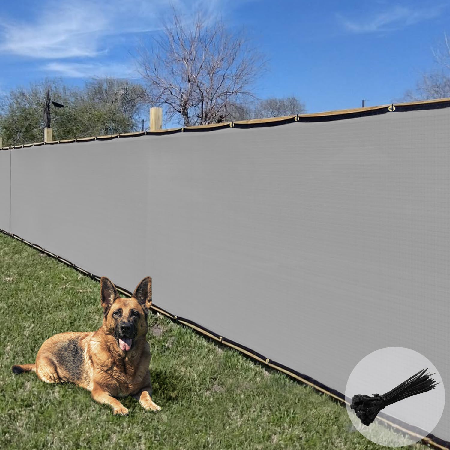Sunrise 5′ x 50′ Privacy Fence Screen with Grommets, Outdoor Windscreen Fence…