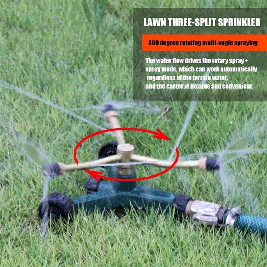 Brass Revolving Sprinkler Nozzle Automatic 3-arm 360 Degree Rotating Sprinkler Nozzle Garden Lawn Irrigation Water Spraying