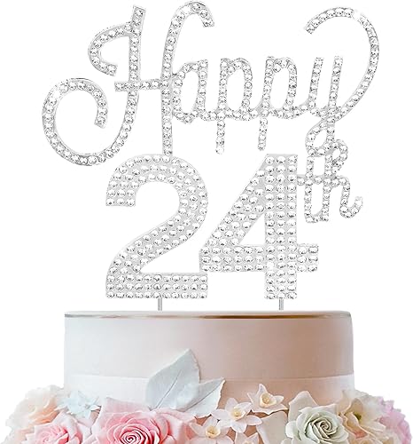 Miniatura 546 de LINGTEER Decoración de pastel de diamantes de imitación dorados para cumpleaños número 15 – Cheers to 15th Birthday Quince años de edad, decoración