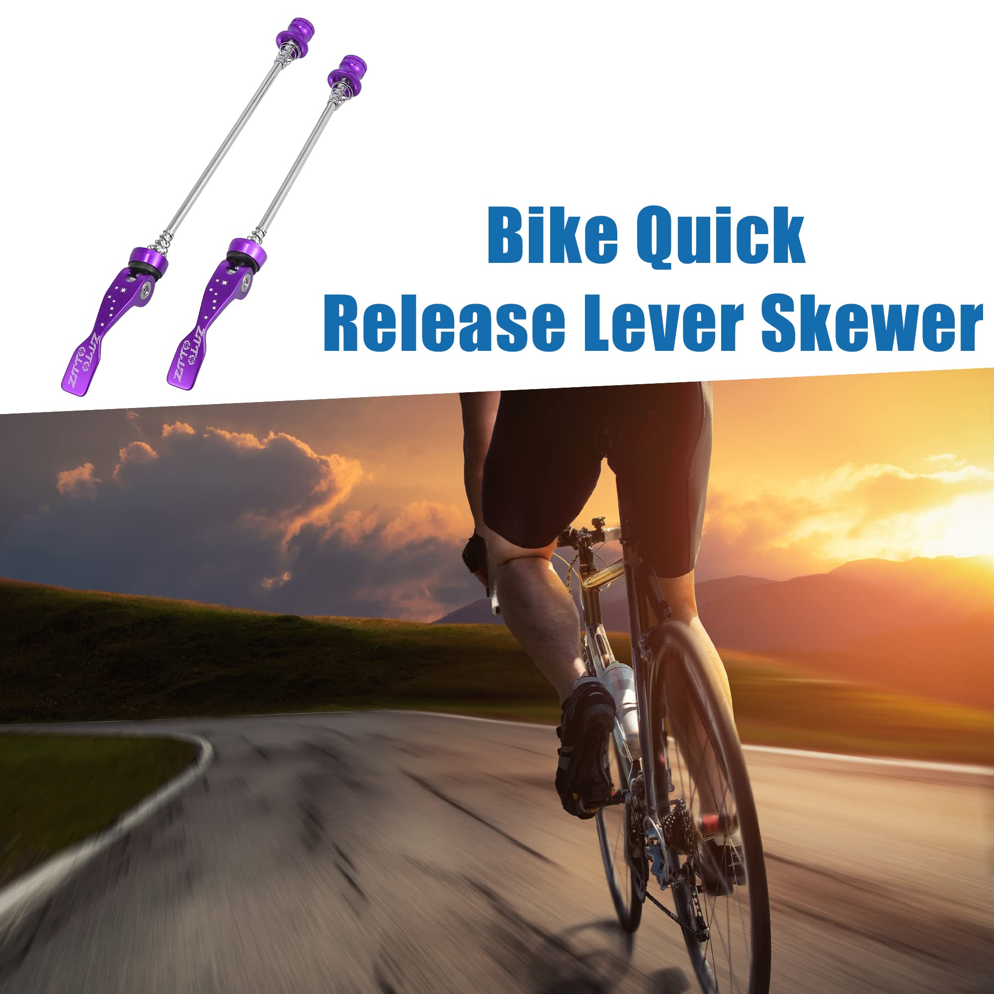 ABSOPRO Bici Rapida Rilascio Leva Spirale Assale Ruota Mozzo Viola 2 Set