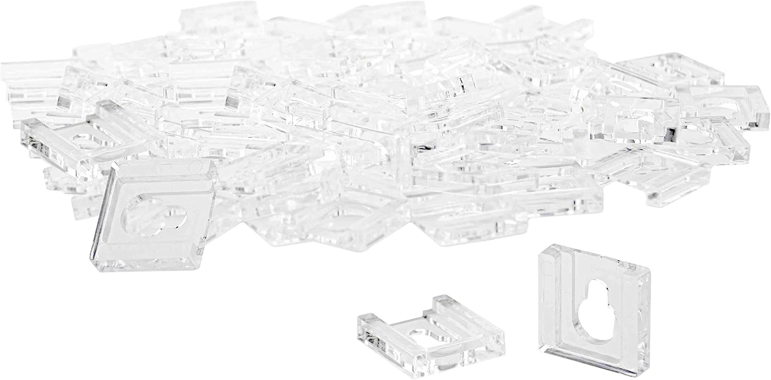 100 Pack Acrylic Keyholes Attachments 3/8 Clear Hanging Hardware by Marketing Holders