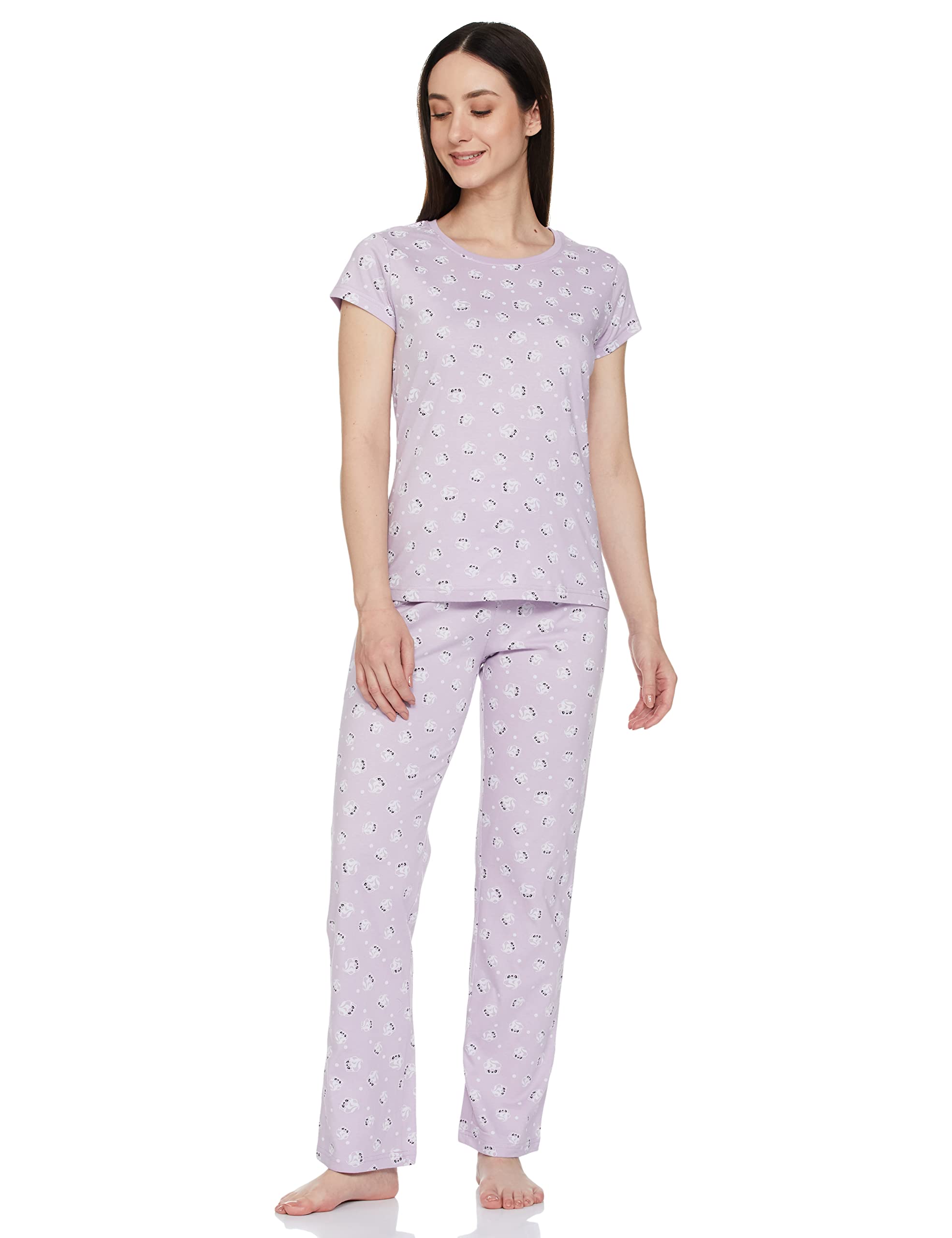 Cotton Women All-Over Printed Pajamas Set