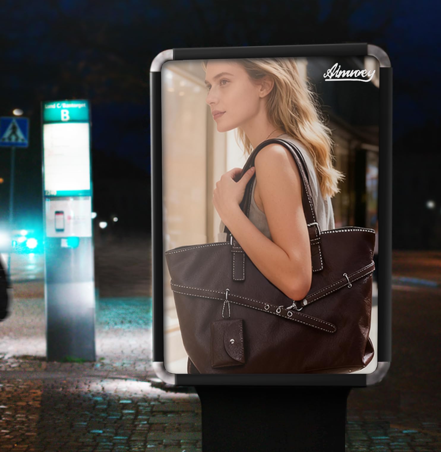 AINUOEY Donna Borse a Mano Borsa a Spalla Elegante Grandi Firmate Marca Tracolla Antifurto PU pelle 79319 1 pz