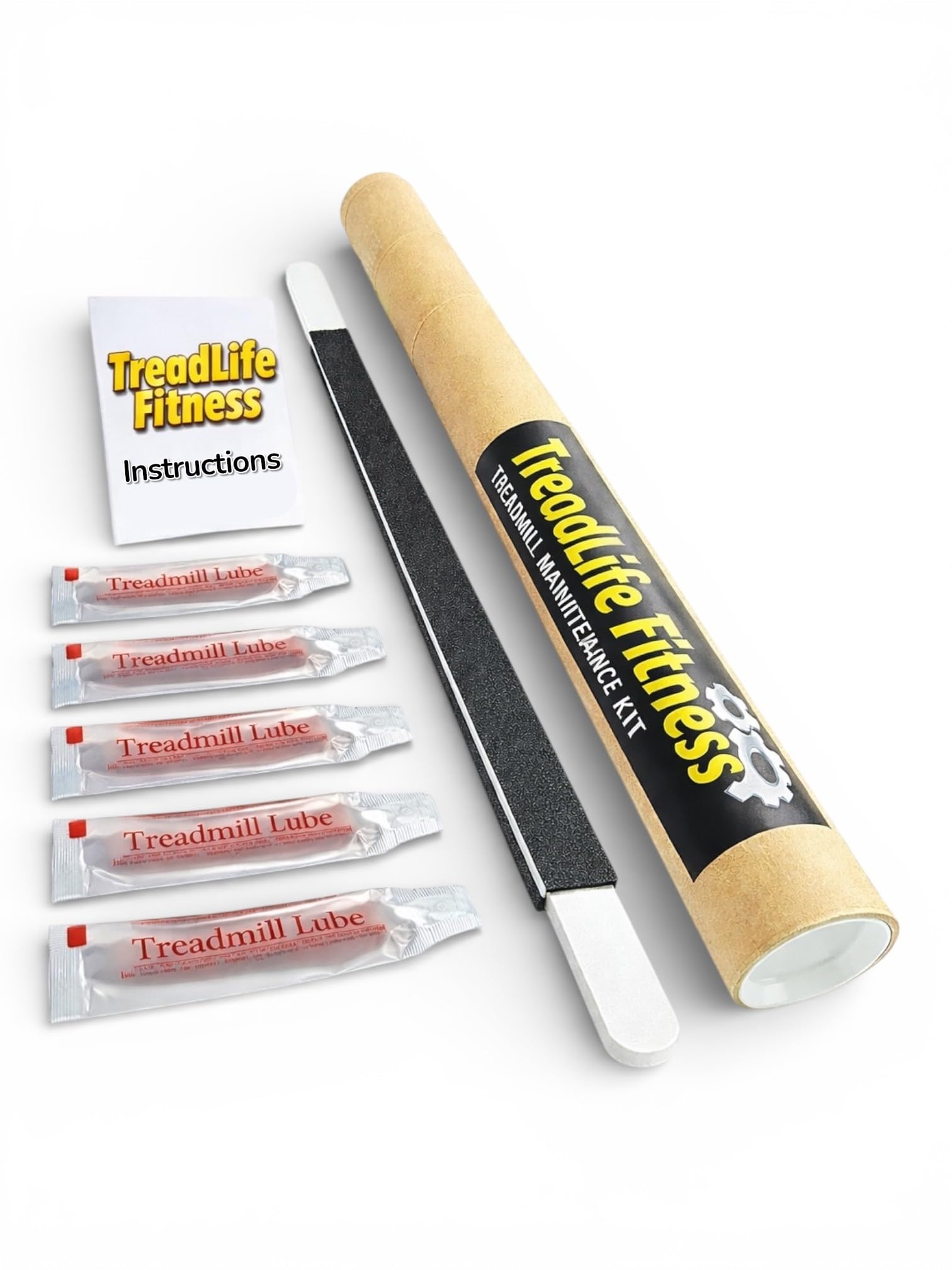 TreadLife Fitness Treadmill Maintenance Kit 5 Applications of Treadmill Lubricant for Belt 100 Silicone Lube Extra Wide TruLube