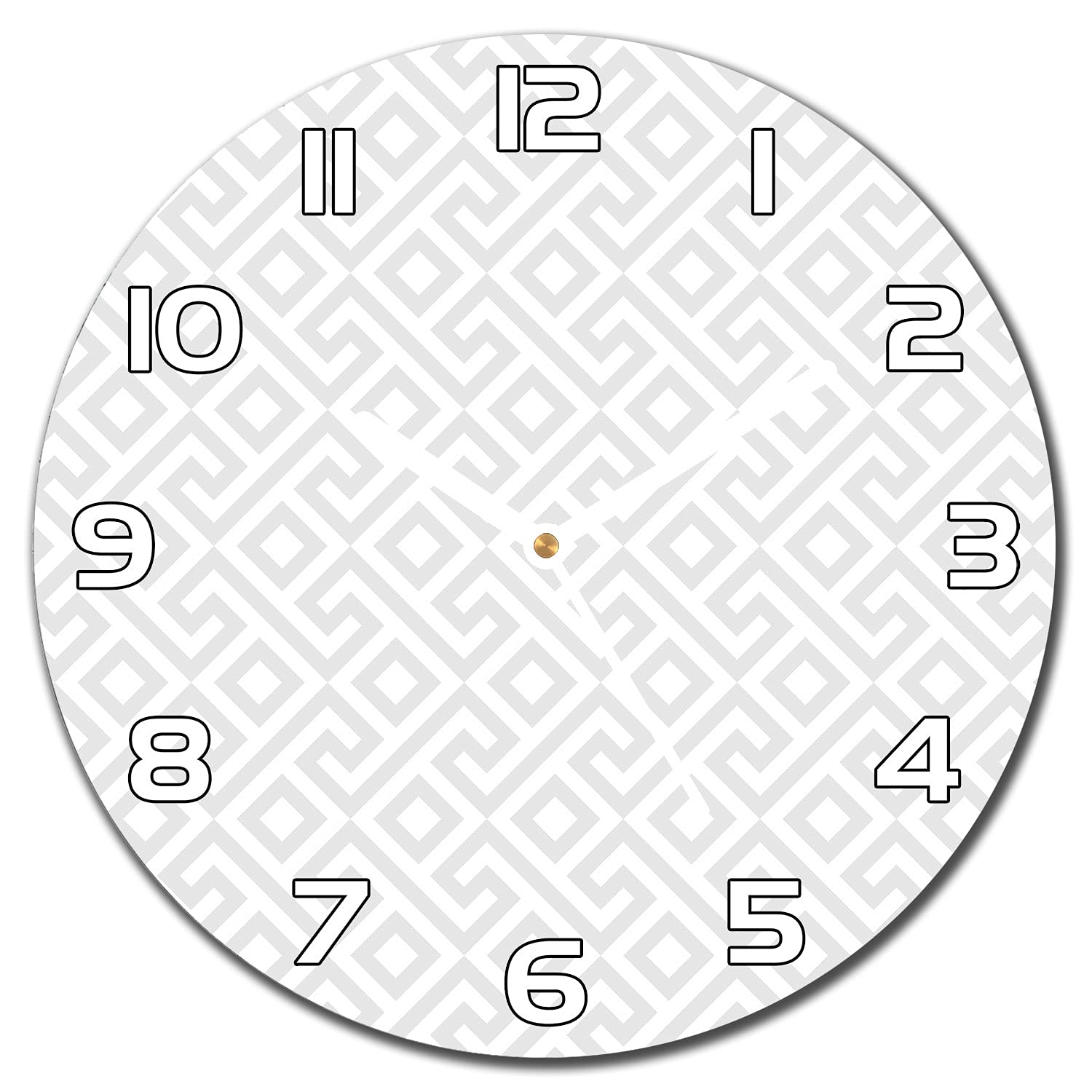 Horloge en verre haut de gamme Coloray 30 cm, impression moderne vecteur grec