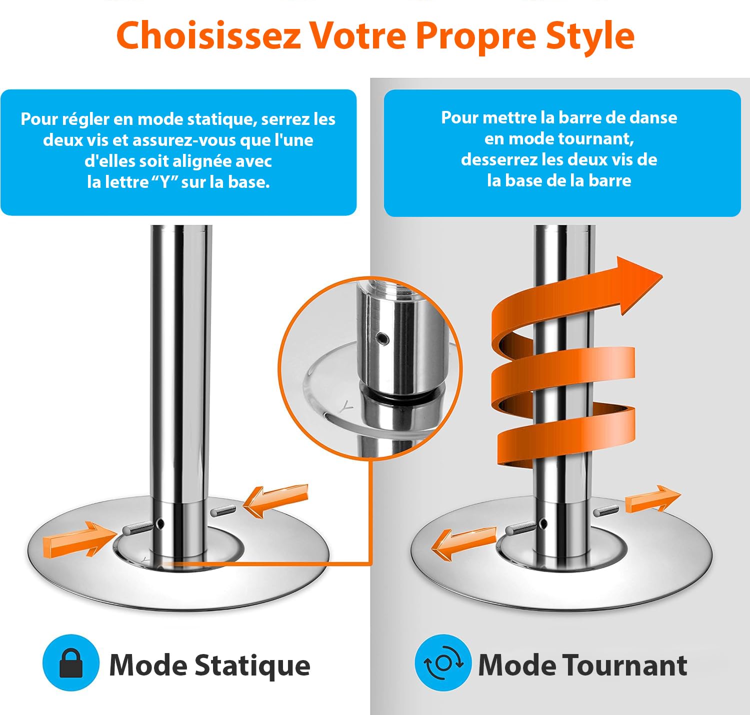 SereneLife Barre d’Entraînement Fitness Rotative – Barre Ajustable, Portable et Amovible pour Exercice, Souplesse et Renforcement à Domicile