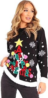 Style Lockers Women\'s Knitted Xmas Rudolph Reindeer Bambi Deer Santa Elf Top - Unisex Long Sleeve Novelty Sweater Merry Christmas Jumper Plus Size S-2XL