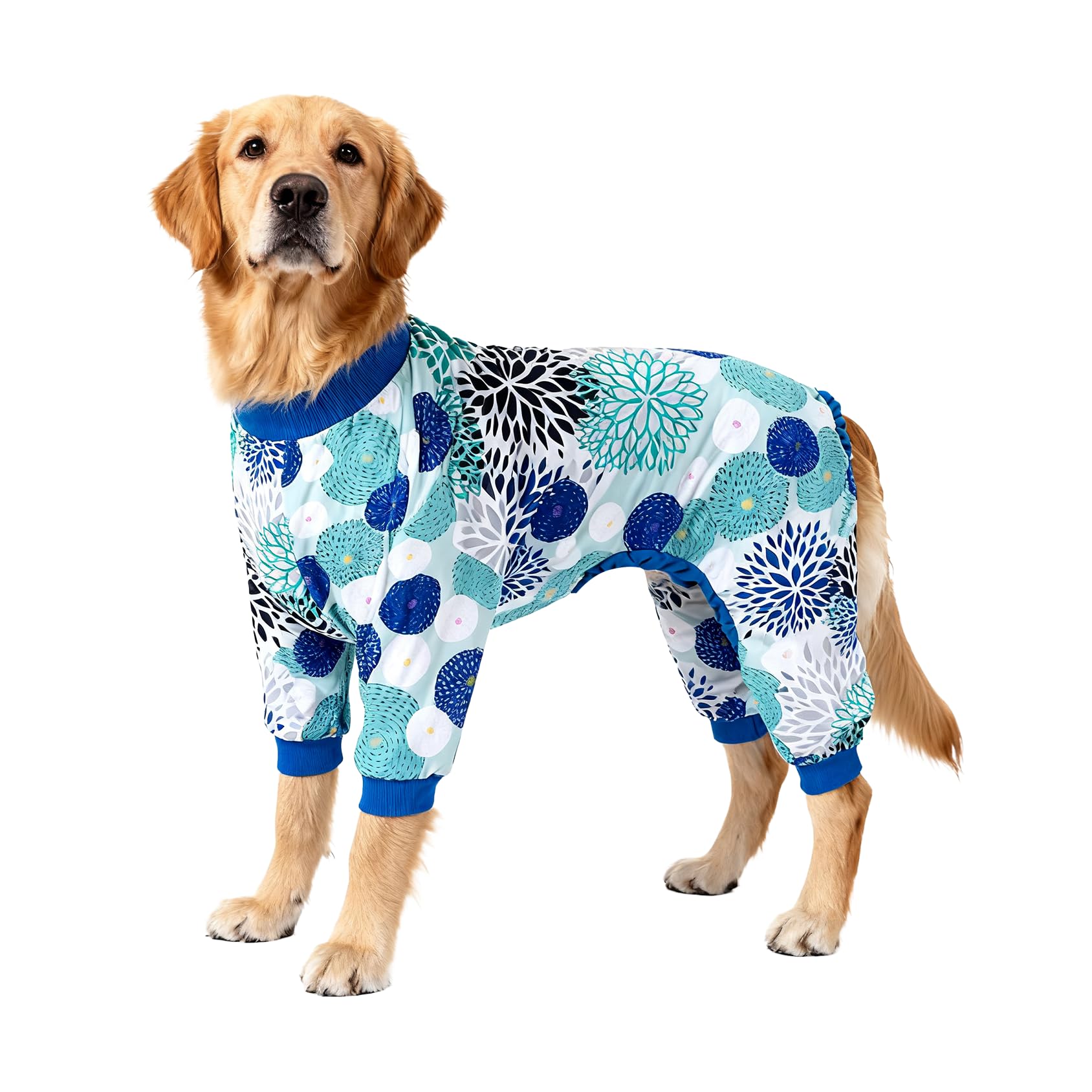 LovinPet Giant Dogs PJS Bodysuit, Pet Pajamas for Dogs, Abstract Geometric Print, Pitbull Clothes, Large Dog Jammies, Pitbull Onesie, Lightweight