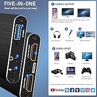 Vista 3 de Tarjeta de captura, 4K HDMI Audio Video Capture Card con Loop-Out, 1080P 60FPS juego Live Streaming Caputre Dispositivo para Nintendo SwitchPS4Xbox