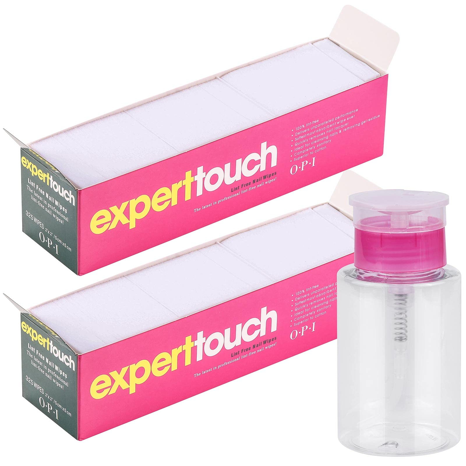 650 Pcs Lint Free Nail Wipes, Non-Woven Nail Polish Remover Pads with 180ml Pump Dispenser Bottle Nail Salon Supplies