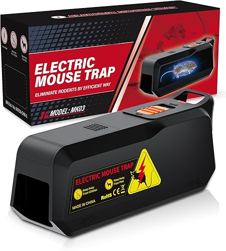Trampa eléctrica para ratones con voltaje potente, trampas electrónicas eficaces para ratones en interiores para el hogar, eliminación sin tacto,