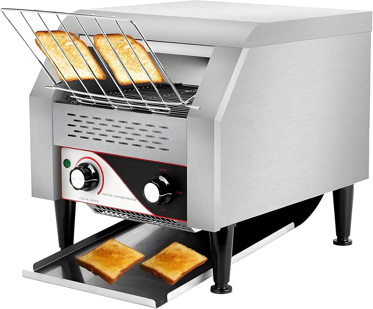 Commercial Toaster Conveyor, 150/300/450 Slices/H, Industrial Conveyor Toaster 7-Speed Adjustments, Restaurant Coffe Shop Conveyor Toaster Warming Oven for Bun Bagel Bread 300Type
