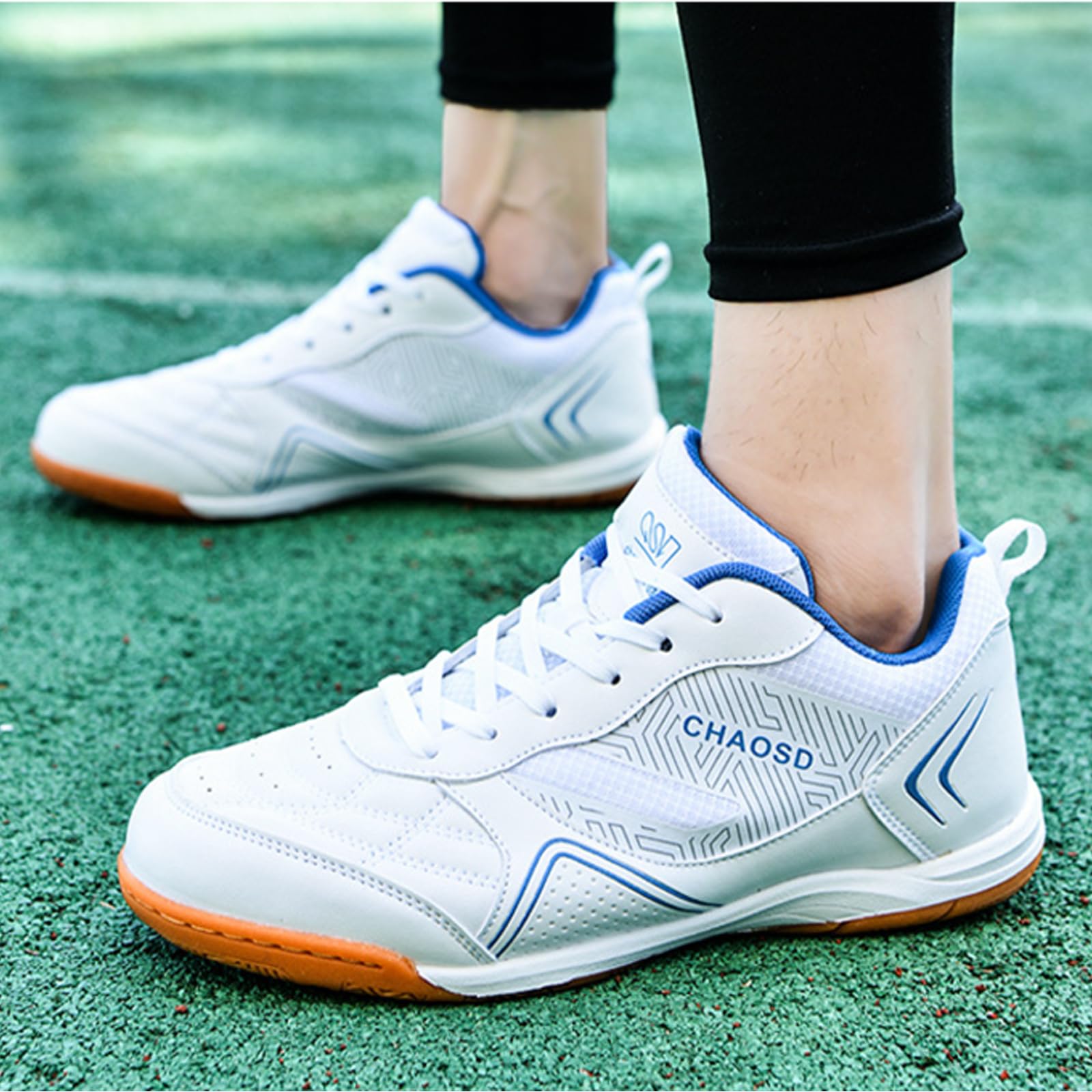 Hixingo Zapatillas Deportivas Hombre, Entrenamiento Corte Anti-Slip Zapatillas Hombre, Blanco Negro Zapatillas Running Hombre de Bádminton Tenis, Interior y Exterior Deportivas Hombre
