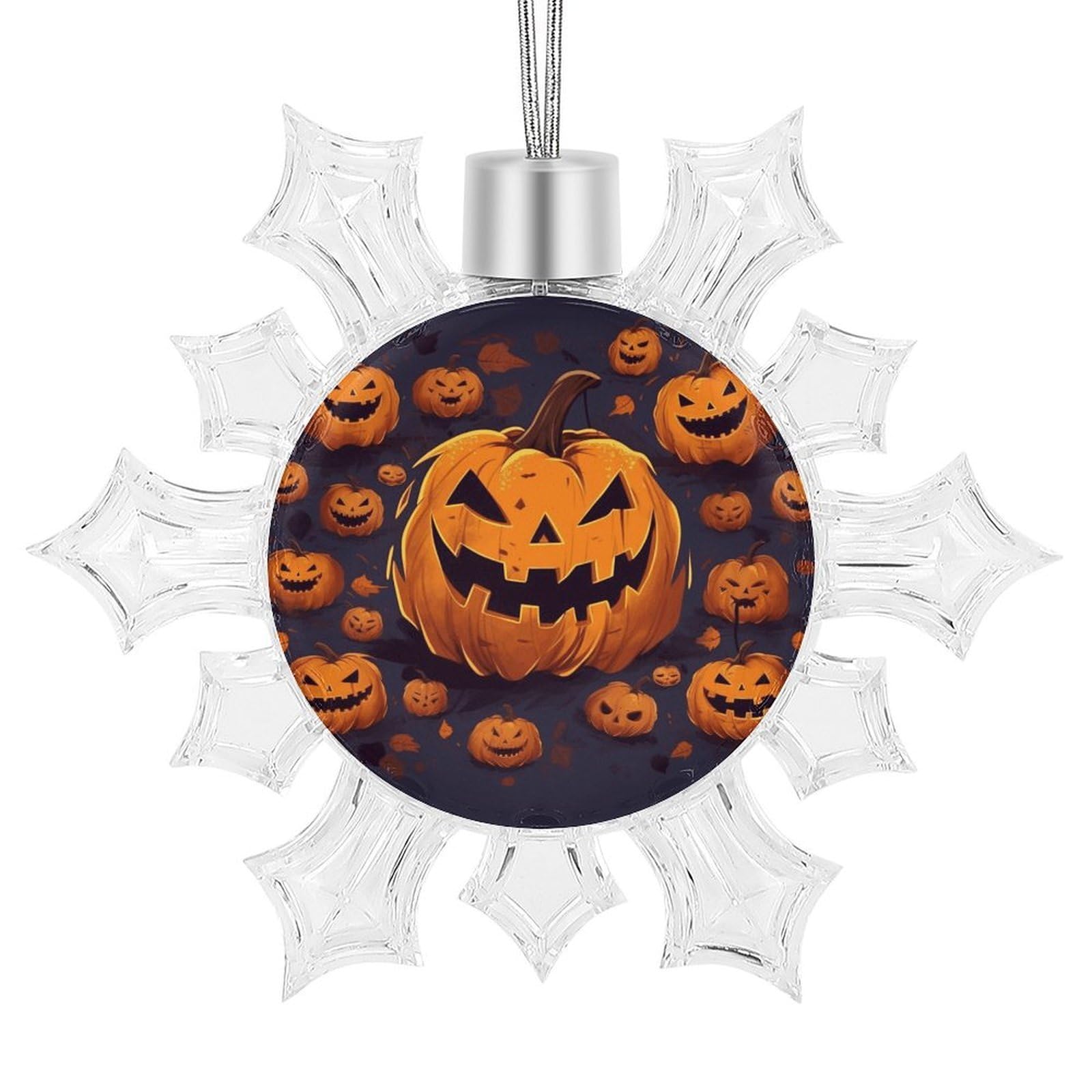 Halloween Pumpkin Snowflake Ornaments Cute Snowflake Pendant Exquisite Christmas Tree Ornaments for Christmas Weddings New Year Birthday Holiday Celebration