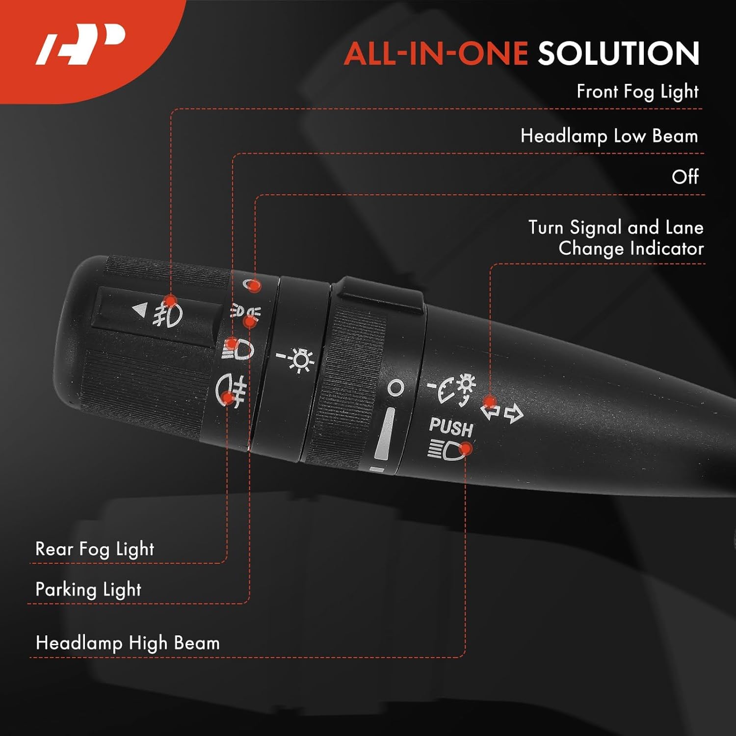 A-Premium Turn Signal Switch, Fog Light Multifunction Switch Lever Compatible with Jeep Wrangler, Compass, Patriot, Liberty & Dodge Journey, Avenger, Caliber, Nitro & Chrysler PT Cruiser, 200