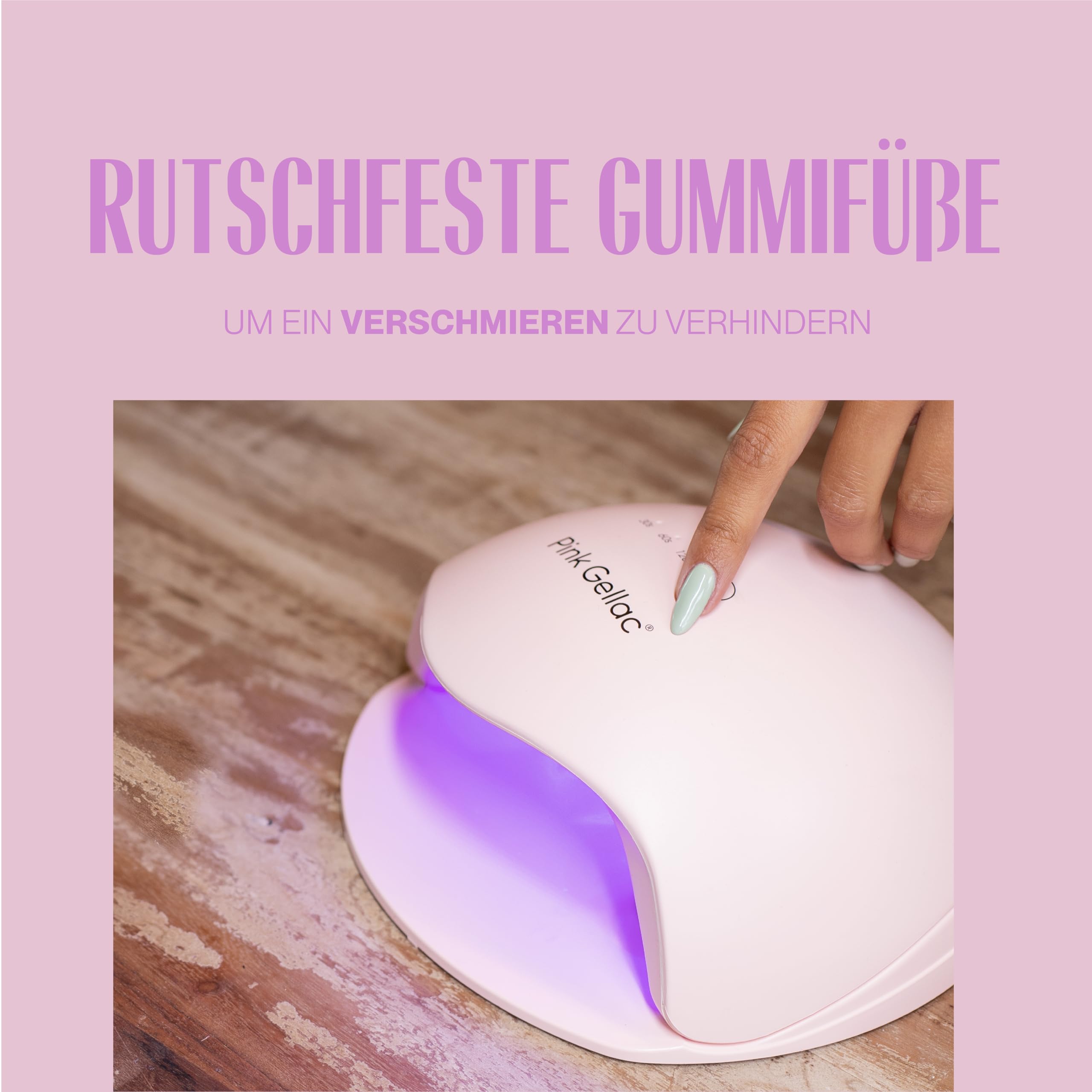 Pink Gellac Lampa UV do paznokci żelowych brzoskwiniowych – lampa UV do paznokci z automatycznym timerem – suszarka do paznokci z wysokiej jakości światłem LED – lampa do paznokci żelowych jakość