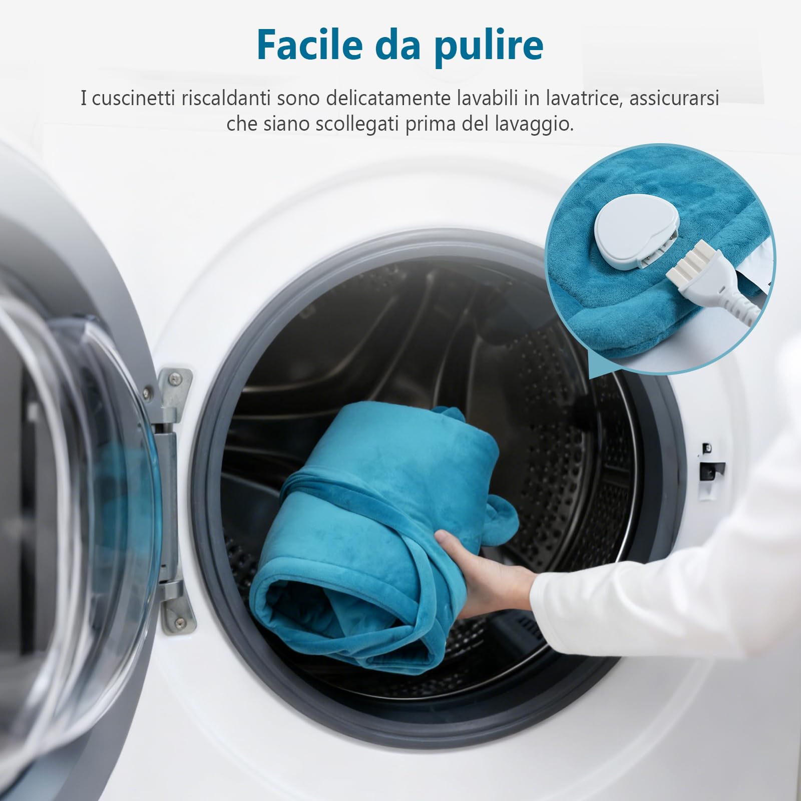DEWEL Termoforo Cervicale e Spalle, Termoforo Elettrico, 60 * 90 cm, 10 Livelli di Temperatura Regolabili, Tessuto di Flanella, Lavabile in Lavatrice
